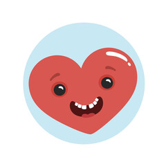 Obraz premium Funny heart character in bubble. To see the other vector heart character illustrations , please check Cartoon Heart Characters collection.