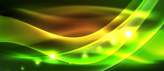 Abstract background. Shiny design neon waves with light effects, techno trendy design. Vector Illustration For Wallpaper, Banner, Background, Card, Book Illustration, landing page