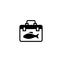Fishing tool vector icon in black solid flat design icon isolated on white background