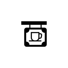 Cafe bar vector icon in black solid flat design icon isolated on white background