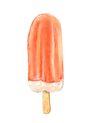 Watercolor illustration of ice cream on a white background