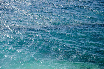Naklejka premium Vivid turquoise seascape background colorful surface of water