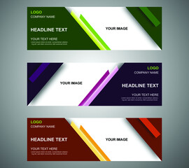 A set of colorful business editable  modern banner design 