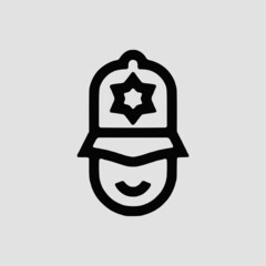 Vector Illustration of A Police Man Icon | Vector Line Icon | Police Vector Icon | Single Vector Icon