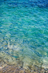 Fototapeta na wymiar Vivid turquoise seascape background colorful surface of water
