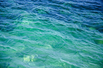 Vivid turquoise seascape background colorful surface of water