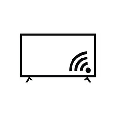 Smart Tv Flat Vector Icon. TV with remote control icon. eps 10