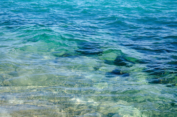 Tropical seascape background colorful surface of water