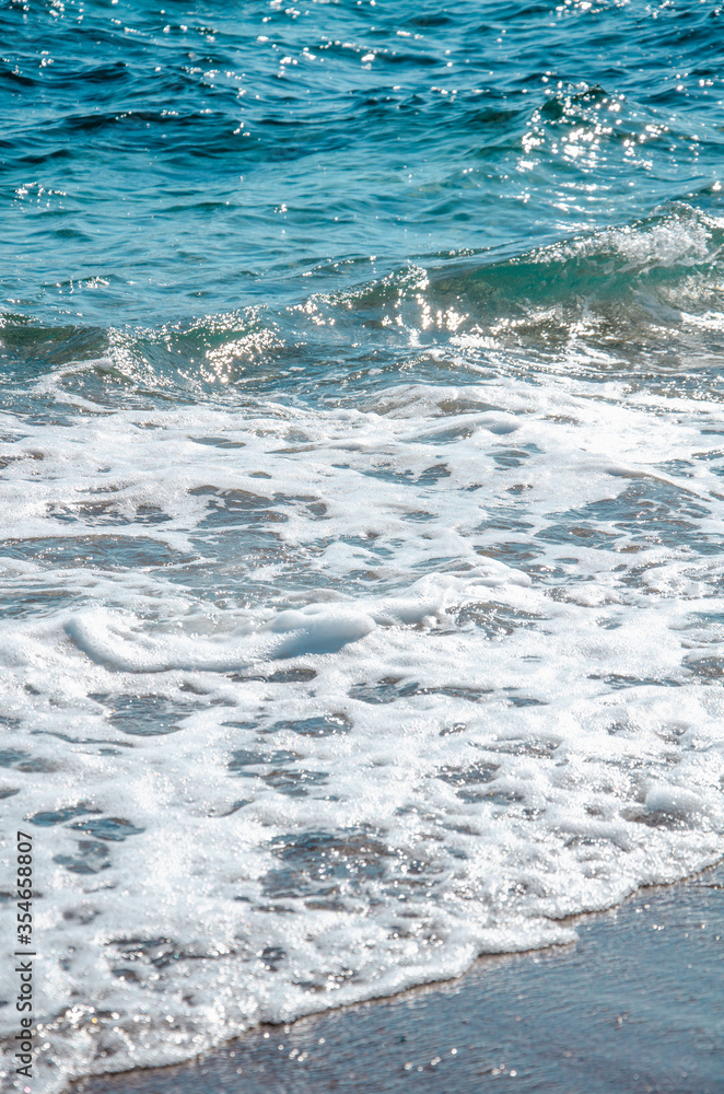 Canvas Prints seascape background white waves on blue sea