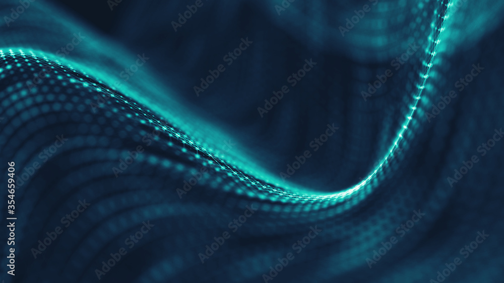 Aufkleber abstract polygonal space low poly dark background with connecting dots and lines. connection structu