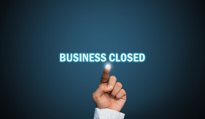 Business closed bankruptcy concept, business problem