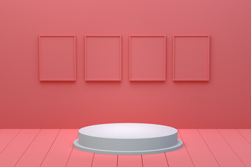 3d rendering,Podium minimal abstract background for cosmetic product presentation, Abstract geometric shape