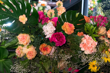 Bunch of colorful decoration flower