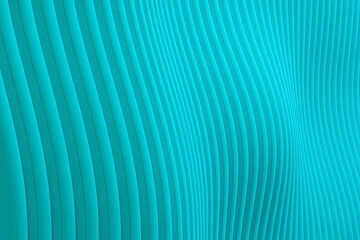 3d rendering, Abstract wall wave architecture sea green background ,Sea green background for presentation, portfolio, website