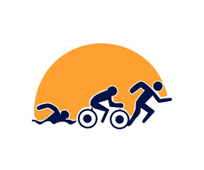 vector illustration of a biker,swimmer,runner.