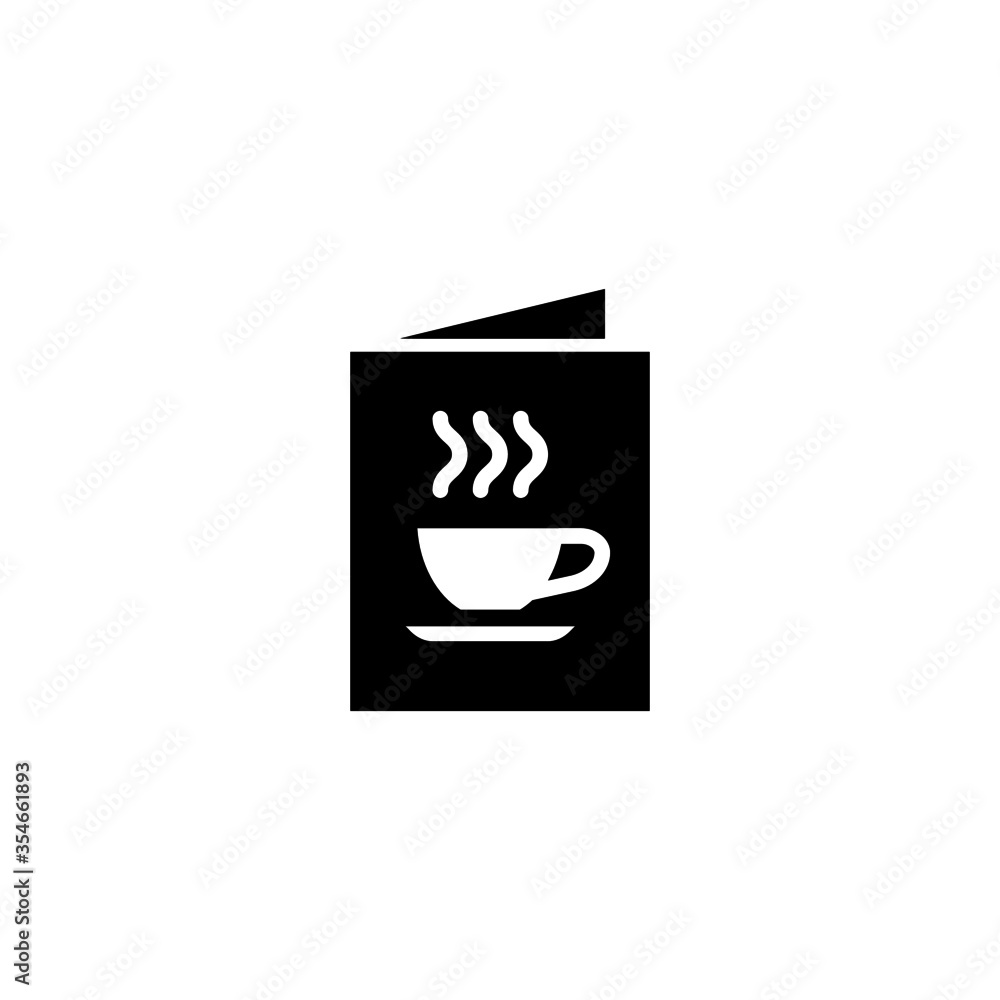 Poster drinks menu vector icon in black solid flat design icon isolated on white background