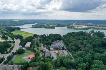 Fototapeta na wymiar Aerial view of Clemson South Carolina
