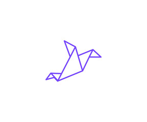 origami crane isolated on white