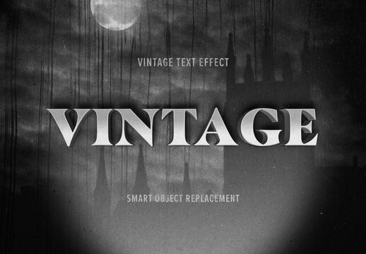Vintage Retro Style Text Effect Mockup