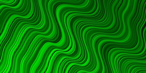 Light Green vector template with lines. Bright illustration with gradient circular arcs. Best design for your posters, banners.