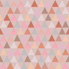 Triangles in stripes seamless vector with pink scandinavian background. Perfect for fabric, wallpaper.
