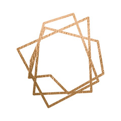 Geometric square hand drawn golden frames. Textural digital art. Print for greeting card, poster, banner, invitation, wedding, beauty, web design, post, wrapping paper.