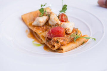 Crab pasta tomato sauce