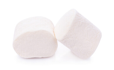 Closeup marshmallows on white background