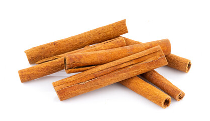 Cinnamon sticks isolated on white background
