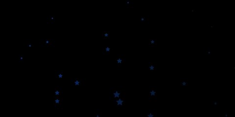 Dark BLUE vector background with colorful stars. Blur decorative design in simple style with stars. Theme for cell phones.