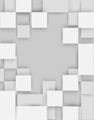 Abstract. Embossed paper square white background. light and shadow .Vector.