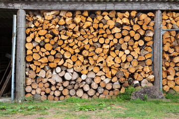 Log store full of logs. UK