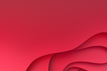 3D Rendering, Abstract red paper cut art background design for website template or presentation template,Red background,background for valentine day