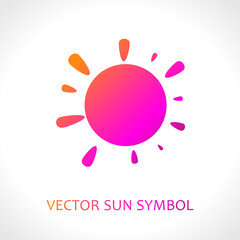 VECTOR SUN SYMBOL rays of the sun vector flat design.
