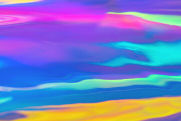 Blurred texture in violet, pink and mint colors. Abstract trendy holographic background in 80s...