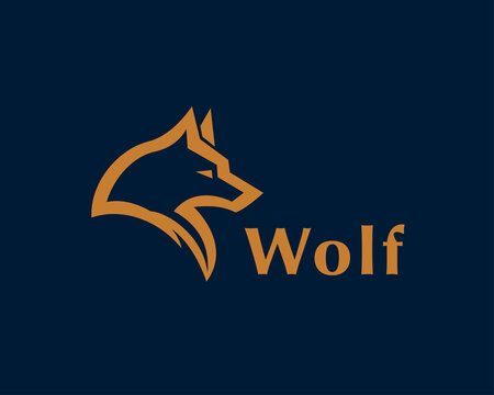 abstract elegant line art head wolf logo design inspiration