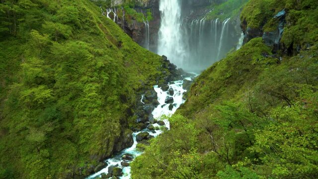 The Kegon Falls of Nikko, Japan are seen.
