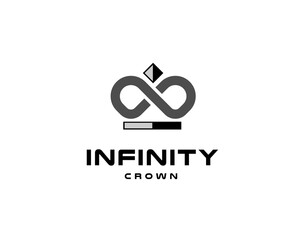 Simple abstract luxury infinite crown logo design inspiration