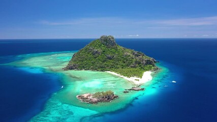 Monuriki Island of Fiji is seen.