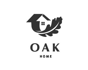 oak natural eco house logo design
