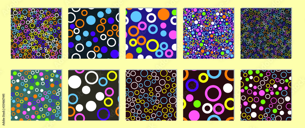 Poster abstract geometric pattern. multicolor circles and rounds. texture for print and banner. flat style
