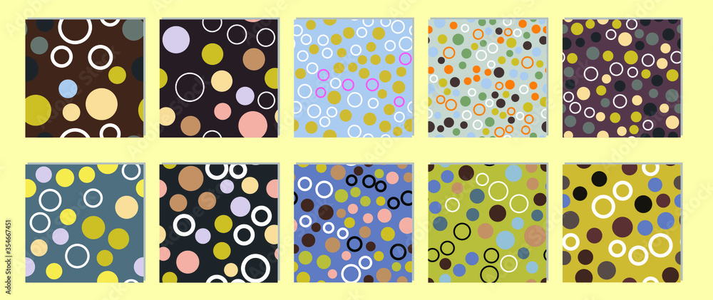 Poster abstract geometric pattern. multicolor circles and rounds. texture for print and banner. flat style