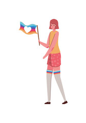 Woman cartoon with lgtbi flag vector design