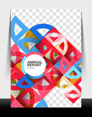 Business flyer annual report, circle and triangle shapes modern design