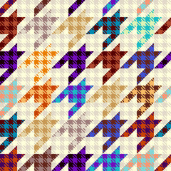 Seamless geometric pattern. Hounds-tooth pattern in patchwork style. Vector image.
