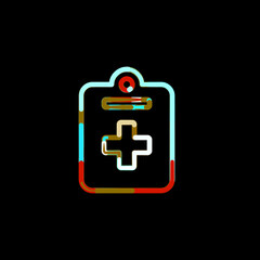 Obraz premium Symbol notes medical from multi-colored circles and stripes. Red, brown, blue, white