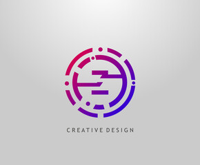 Abstract Z Letter Logo. Modern Circle Network Technology Logo Design