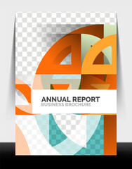 Business flyer annual report, circle and triangle shapes modern design