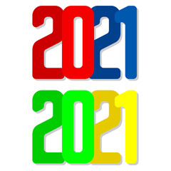 2021 happy new year set or pack. number multi colored. vector stock isolated on white background eps10 design