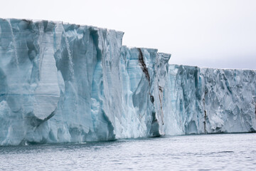 The ice cliffs of Nordauslandet in Svalbard, in the Arctic